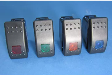 Interrupteurs à bascule modulaires à panneau coloré marche/arrêt